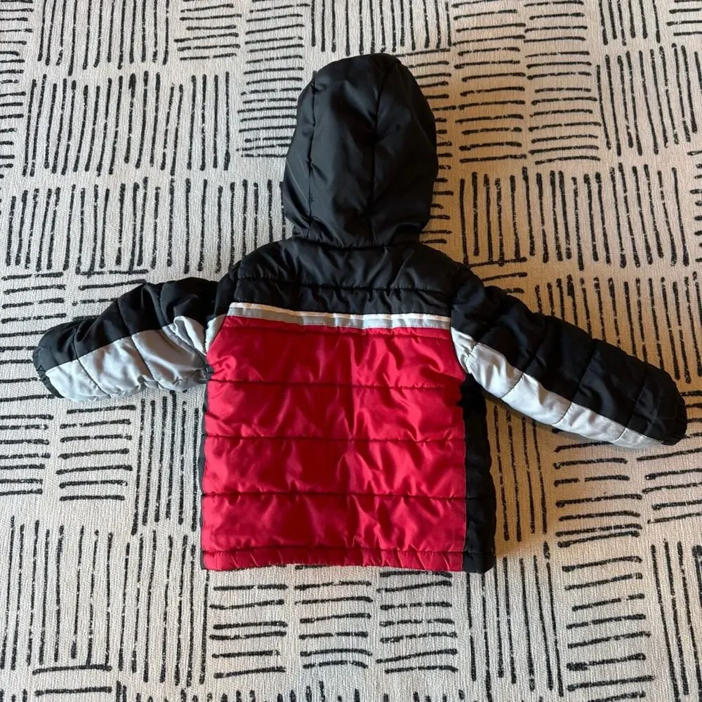 Black and Red Hooded Jacket Coat 3T